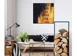 Leinwandbild QUEENCE "Abstrakt", braun (farbe rahmen: schwarz, farbe bild(er): braun), B:50cm H:50cm T:2cm, Canvas, Holzrahmen, Bilder, Leinwandbild, mit einem Schattenfugenrahmen veredelt