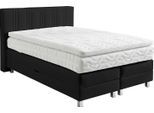 Boxspringbett, schwarz, B:155cm L:210cm, Bezug: 100% Polyester;Polsterung: 100% Polyester, WESTFALIA SCHLAFKOMFORT, Komplettbetten, Boxspringbett, wahlweise mit Bettkasten und Topper