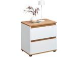 Carryhome Nachtschrank, Weiß, Eiche Artisan, Kunststoff, 2 Schublade(n) Schubladen, 50x50x38 cm, Schlafzimmer, Nachttische
