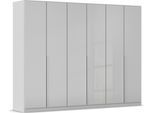 Drehtürenschrank OTTO HOME "Kleiderschrank Kleiderschränke Schrank Garderobe AGORDO mit Glasfront", grau (seidengrau, glas seidengrau), B:271cm H:210cm T:54cm, Holzwerkstoff, Schränke, Drehtürenschrank, durchdachte Innenausstattung, in 8 Breiten und 2 Höhen MADE IN GERMANY