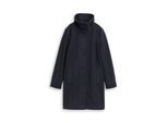 TOM TAILOR Damen Wollmantel mit Stehkragen, braun, Fischgrät, Gr. M