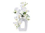 Möbelix , Grün, Weiß , Keramik , 42 cm , Real-Touch-Oberfläche , Dekoration, Blumen & Blumentöpfe, Kunstblumen