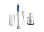BRAUN Stabmixer "MultiQuick 3 MQ30202M - 2 Geschwindigkeiten, weiß", weiß, B:6,8cm H:20,8cm T:6,2cm, Mixer, Extra Mahlklinge, 350 ml Zerkleinerer, Schneebesen, Spülmaschinenfest, Stabmixer