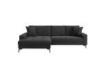 Möbelix , Schwarz , Textil , Ottomane links, L-Form , 286x173 cm , Wohnzimmer, Sofas & Couches, Wohnlandschaften, Ecksofas
