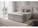 Boxspringbett HOME AFFAIRE "Bellissimo, Doppelbett, Polsterbett, Federkernbett, Komforbett", beige (taupe), B:165cm L:215cm, 100% PES, Komplettbetten, Boxspringbett, inkl. 9cm Topper, 5-Zonen-Taschen-Federkernmatratze, Härtegrad 3