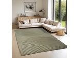 Teppich THE CARPET "Elisa", grün, B:160cm H:12mm L:220cm, Polyester, Polypropylen, Teppiche, Teppich, moderner Wohnzimmer Teppich, hohe Flordichte und angenehm weich