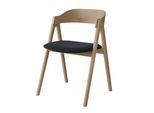 Stuhl HAMMEL FURNITURE "Mette by Hammel", eiche weiß geölt, eiche weiß geölt, dunkelgrau, B:52cm H:75cm T:54cm, Massivholz, Stoff, Stühle, Stuhl, Massivholz, gepolsterte Sitzfläche, versch. Farbvarianten