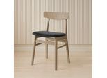 Esszimmerstuhl HAMMEL FURNITURE "Mosbøl, Stuhl, Massivholz mit gepolstertem Sitz – robust & komfortabel", weiß (, weiß geölt, weiß geölt, schwarz), B:48cm H:79cm T:46cm, Leder, Massivholz, Stühle, Esszimmerstuhl, Massivholz, gepolsterte Sitzfläche, versch. Farbvarianten