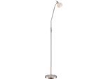 GLOBO LIGHTING Stehlampe "ELLIOTT", nickel matt, 1, H: 145cm, 1 Stk., Leuchten, Stehleuchte Nickel, Glas satiniert/klarsichtig, Flexo, E14, Stehlampe