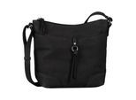 Umhängetasche TOM TAILOR "Imeri", Damen, Gr. B/H/T: 28cm x 25cm x 8,5cm, schwarz, Polyurethan, Polyurethan (PU), clean, gepflegt, unifarben, Taschen Umhängetasche, weiches Lederimitat mit 2-tone-Effekt, Ziernähten und Dekoanhänger