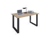 VCM Holz Schreibtisch H. 76 x B. 80 x T. 80 cm Computertisch schlicht Füße aus hochwertigem Metall Arbeitstisch Büromöbel - Lona U