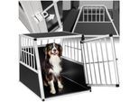 tectake® Hundetransportbox single, mit schräger Rückwand, verschließbare Gittertür, mit schützenden Kunststoffecken, 66 x 90 x 69,5 cm
