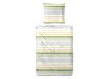 Bettwäsche PRIMERA "Renforce-Bettwäsche Fresh stripe", grün, B/L: 135cm x 200cm, 1 Stk., 1 Stk., Renforcé, B/L: 80cm x 80cm, 2 Stk., Renforcé, Obermaterial: 100% Baumwolle, Bettwäsche, Bettwäsche, mit Streifen