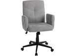Bürostuhl DUO COLLECTION "Bo", grau (grau, schwarz, grau), H:106cm T:64cm, 100% Polyester, Stühle, Bürostuhl, Federkern, Wippmechanik, Sitzhöhenverstellung, bis 100 kg belastbar