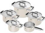 Topf-Set ZWILLING "Pure", weiß (elfenbeinfarben, weiß), Töpfe, Topf-Set, Stay-Cool-Griffe, 3-lagige Bodentechnologie