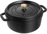 Bräter STAUB "Cocotte", schwarz, H:15,3cm Ø:24cm, Töpfe, Bräter, robust, langlebig, perfekte Hitzeverteilung, Aromaregen-Deckel