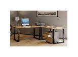 VCM VCM Holz Schreibtisch Eckschreibtisch schlicht 220x190 L Form links oder rechts Arbeitstisch Platte 80 cm tief Computertisch Büromöbel - Lona U