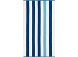 Strandtuch EGERIA "BEACH CABANA STRIPE", blau (capri), B:90cm L:180cm, Frottiervelours, Obermaterial: 100% Baumwolle, Handtücher, Strandtuch, 90x180 cm