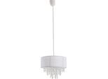 NÄVE Pendelleuchte "Kristallo", weiß (weiß, transparent), 1, Ø 30cm H: 100cm, 1 Stk., Leuchten, incl. Pendel: weiß - 80cm, Material: Metall/Kunststoff/Textil, weiß, Pendelleuchte