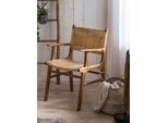 Esszimmerstuhl SIT, beige (natur, natur, natur), B:59cm H:84cm T:60cm, Geflecht Peddigrohr, Massivholz, Stühle, Esszimmerstuhl, mit Armlehnen, moderner Rattanstuhl