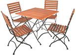 Garten-Essgruppe GARDEN PLEASURE "WIEN", braun (braun, braun, schwarz), B:180cm H:89cm T:180cm, FSC-zertifiziertes Massivholz, Stahl, Sitzmöbel-Sets, Garten-Essgruppe