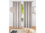 Verdunkelungsvorhang OTTO HOME "Fleuriss" Gr. 3, grau (sand), B:135cm H:225cm, Polyester, Gardinen, Verdunkelungsvorhang, Wohnzimmer, Schlafzimmer, Arbeitszimmer, modern, Gewicht von 280 g/m²