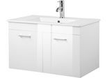 Waschtisch WELLTIME "Florenz, Breite 60cm, 2 Tür, 2 Fächer, MDF-Front", weiß, B:79cm H:48cm T:45cm, MDF, Waschtische, Waschtisch, Waschplatz mit 2 Türen,in verschiedenen Farben erhältlich, Badmöbel