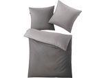 Bettwäsche KLEINE WOLKE "Linda", grau (silbergrau), B/L: 135cm x 200cm, 1 Stk., 1 Stk., Mako-Satin, B/L: 80cm x 80cm, 2 Stk., Mako-Satin, Obermaterial: 100% Baumwolle, Bettwäsche, Bettwäsche, einfaches, sehr elegantes Design