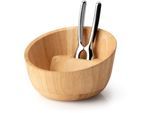 Schale CONTINENTA, braun (holzfarben), B:19,5cm H:12,5cm T:19cm, Holzwerkstoff, Schüsseln, Schale, mit Qualitätsknacker 19,5x19x12,5 cm