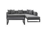 Amatio Loungegarnitur , Anthrazit , Metall, Glas, Textil , 3-teilig , Füllung: Schaumstoff,Polyester,Schaumstoff , Ottomane rechts, L-Form , 248x180 cm , Gartenmöbel, Loungemöbel, Lounge-Serien