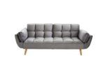 P & B Schlafsofa, Grau, Holz, Kautschukholz, 3-Sitzer, Füllung: Schaumstoff, 212x92x81 cm, Liegefunktion, Wohnzimmer, Sofas & Couches, Schlafsofas, Klappsofas