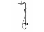 Herzbach Deep Black Duschsäule 36.988250.2.12 mit Brause-Aufputz-Thermostat, schwarz matt