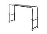 Betttisch auf Rollen, höhenverstellbar 78 bis 120cm, längenverstellbar 119 bis 190cm, schwarz