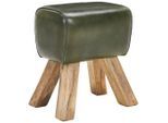 Livetastic Hocker, Olivgrün, Holz, Leder, Echtleder, Ziegenleder, Mangoholz, Hartholz, rechteckig, 42x45x35 cm, Wohnzimmer, Hocker, Sitzhocker