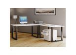 VCM VCM Holz Schreibtisch Eckschreibtisch schlicht 220x190 L Form links oder rechts Arbeitstisch Platte 80 cm tief Computertisch Büromöbel - Lona U