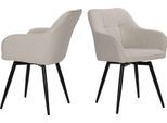 Drehstuhl SIT, beige (beige, schwarz, schwarz, beige), B:55cm H:82cm T:49cm, Metall, Polyester, Stühle, Drehstuhl, mit 360 Drehfunktion