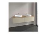 Villeroy und Boch Antao Waschtisch-Unterschrank L39051HJ mit Beleuchtung, 2 Auszüge, 1600 x 360 x 500 mm, Front ohne Struktur, Silk Grey Matt Lacquer / Honey Oak