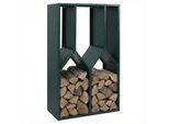 Brennholzlager MCW-P76, Kamin-/Feuerholzregal Holzlager Holzunterstand Outdoor Metall 160x95x50cm ~ grün