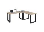 VCM VCM Holz Schreibtisch Eckschreibtisch schlicht 220x220 L Form links oder rechts Arbeitstisch Platte 80 cm tief Computertisch Büromöbel - Lona U
