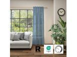 Vorhang NEUTEX FOR YOU "Alora Eco" Gr. 1, blau, B:144cm H:245cm, Baumwolle, Polyester, Gardinen