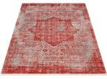 Teppich OCI DIE TEPPICHMARKE "COLOUR MEDI", rot, B:80cm H:8mm L:150cm, Polyacryl, Viskose, Teppiche, Teppich, Glanz Viskose, mit Fransen, Hoch Tief Struktur, Vintage, Wohnzimmer