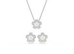 Ohrring und Ketten Set SWAROVSKI "Multipack Schmuck Geschenk CAPSULE", metallfarben, kristallweiß, weiß, kristallweiß, Schmuck_Sets, Damen, Metall, Perlen, glitzernd, glänzend, mit Swarovski Kristallen, mit Swarovski Perle