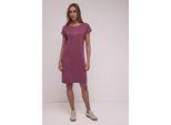 Jerseykleid STREET ONE, Damen, Gr. 42, EURO-Größen, schwarz clouded blush, Jersey, 73% Viskose, 24% Polyester, 3% Elasthan, unifarben, normal normal, Rundhals, Bündchen, Kleider Jerseykleid, knielang