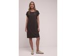 Jerseykleid STREET ONE, Damen, Gr. 44, EURO-Größen, espresso braun, Jersey, 73% Viskose, 24% Polyester, 3% Elasthan, unifarben, normal normal, Rundhals, Bündchen, Kleider Jerseykleid, knielang