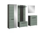 Livetastic , Grau, Graugrün , Holzwerkstoff , 1 Schublade(n) Schubladen , 255x190x37 cm , FSC MIX , stehend , Garderobe, Garderoben-Set