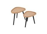 Livetastic , Naturfarben, Schwarz , Holz, Holzwerkstoff , Pinie, Kork , dreieckig , 40-35x44-38x50-45 cm , Kleinmöbel, Satztische