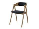 Stuhl HAMMEL FURNITURE "Mette by Hammel", eiche weiß geölt, eiche weiß geölt, dunkelgrau, B:52cm H:75cm T:54cm, Massivholz, Stoff, Stühle, Stuhl, Massivholz, gepolsterte Sitz- & Rückenlehne, versch. Farbvarianten