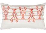 Dekokissen PAD "LOBBY, Made in Europe", rot (rot, gestreift), B:60cm L:35cm, Baumwolle, Dekokissen_Sitzkissen_Kissenhüllen, Kissenhülle ohne Füllung, Motiv Hummer, 1 Stück, 35x60 cm