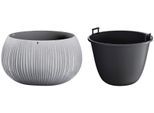Blumentopf PROSPERPLAST "Beton Bowl", grau (beton), Kunststoff, Pflanzgefäße, Ø37cm x 21,8cm