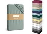 Spannbettlaken OTTO HOME "Physalis Topper COMFORT, 100% Baumwolle, 150 g/m²", jade, B:180cm L:200cm, Jersey, Obermaterial: 100% Baumwolle, Bettlaken, Spannbettlaken, Baumwolle, Matratzen bis 10 cm Höhe, Bettlaken, Spannbetttuch, Laken
